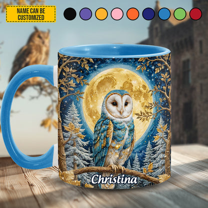 Owl Night Moon - Personalized Owl Accent Mug