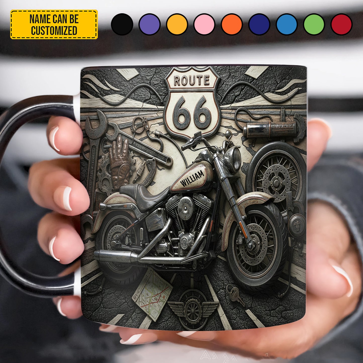 Iron Road 66 – Personalized Biker Accent Mug
