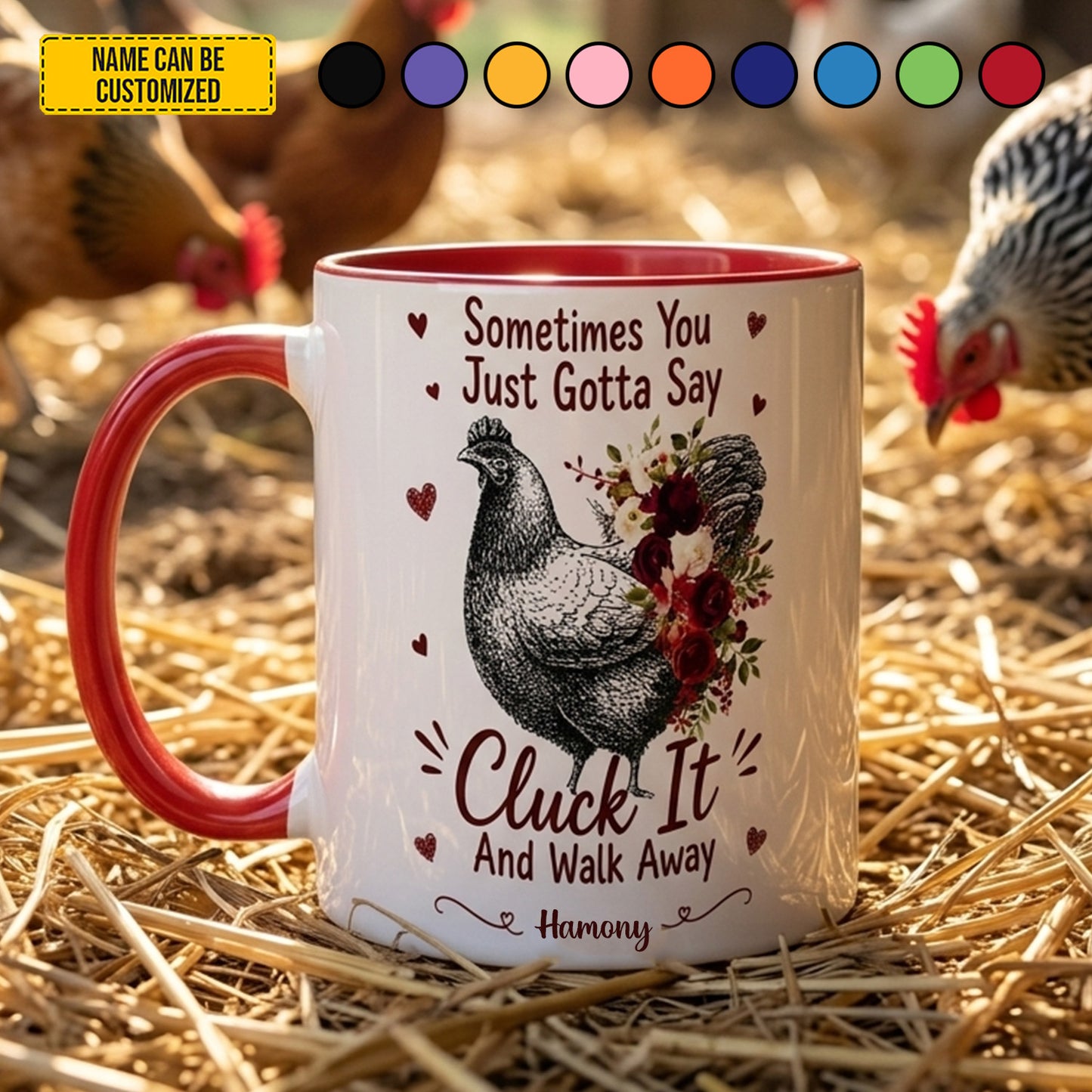Cluck It - Personalized Chicken Accent Mug
