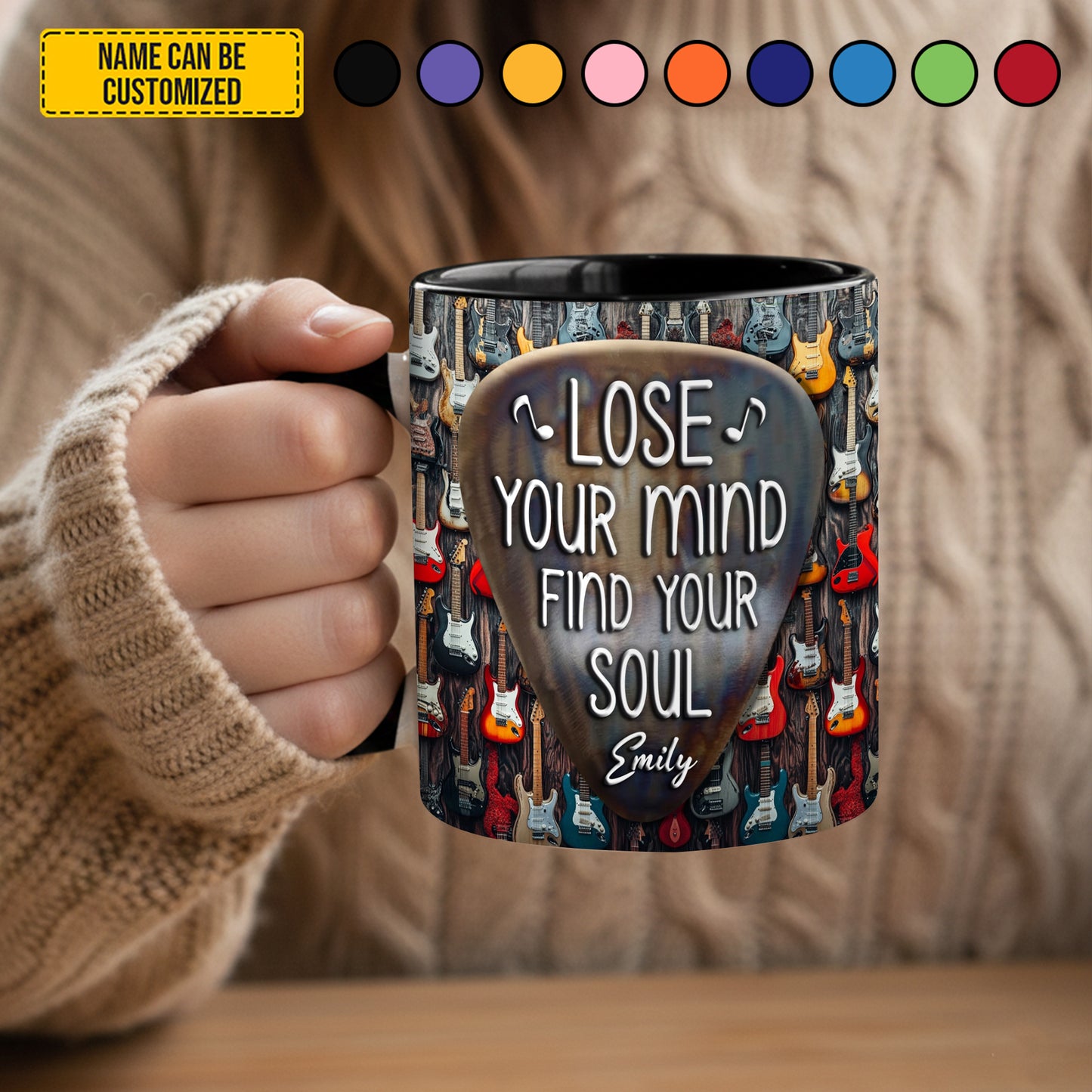 Lose Your Mind - Personalized Guitar Accent Mug