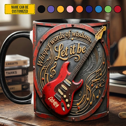 Whisper words of wisdom, let it be - Personalized Accent Mug