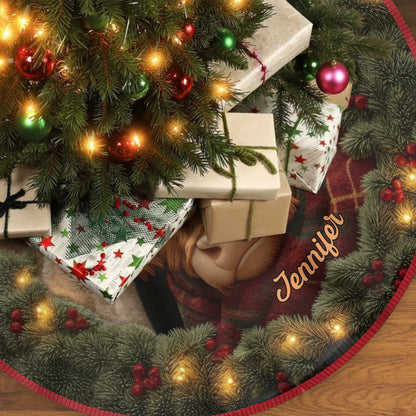 Personalized Highland Cow Shaped Tree Skirt