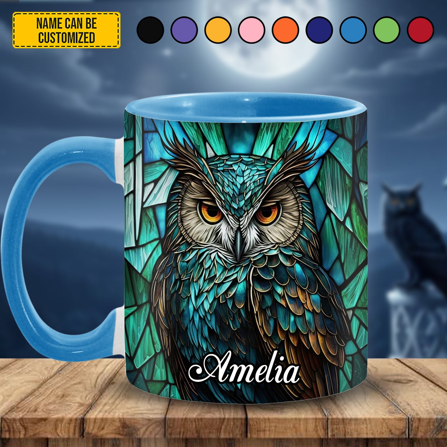 Mysterious Owl - Personalized Owl Accent Mug