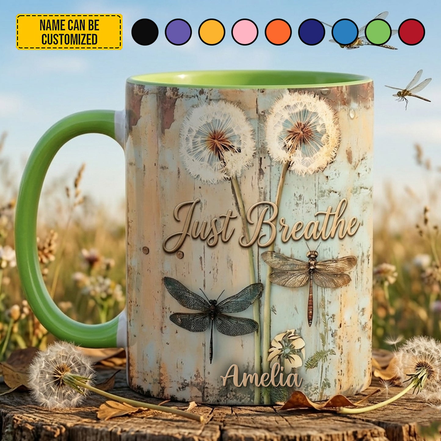 Just Breathe - Personalized Accent Mug