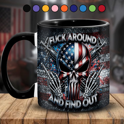 Bold Patriotic Skull Accent Mug