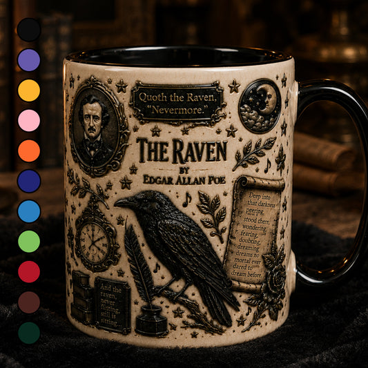 Raven Edgar Allan Halloween Accent Mug