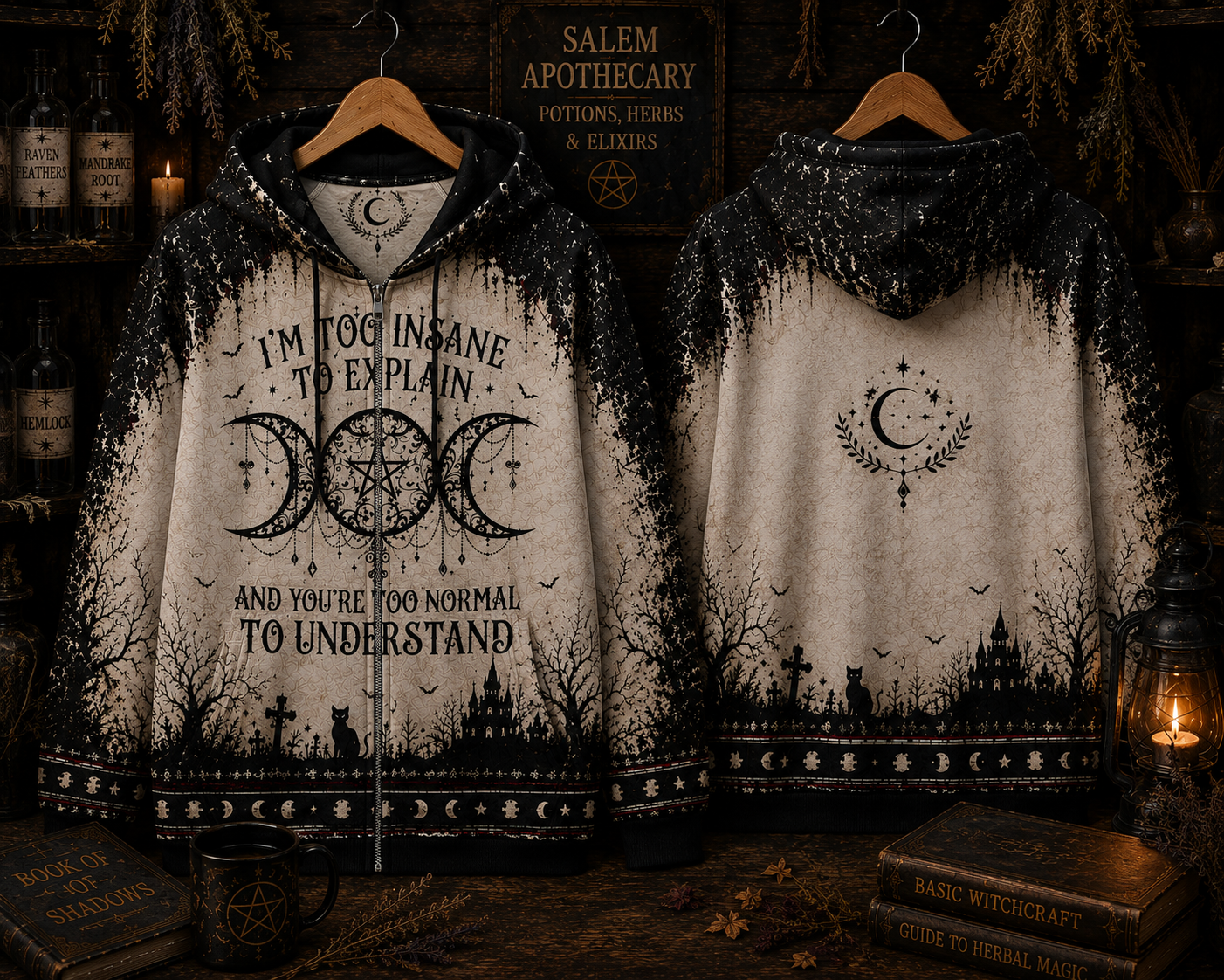 I'm To Insane To Explain And You're Too Normal To Understand – Witchy Gothic Shirt