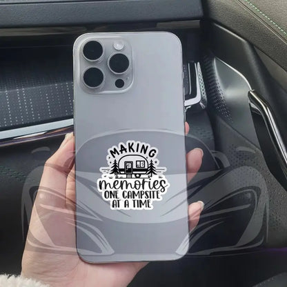 "Making Memories One Campsite at a Time" Sticker