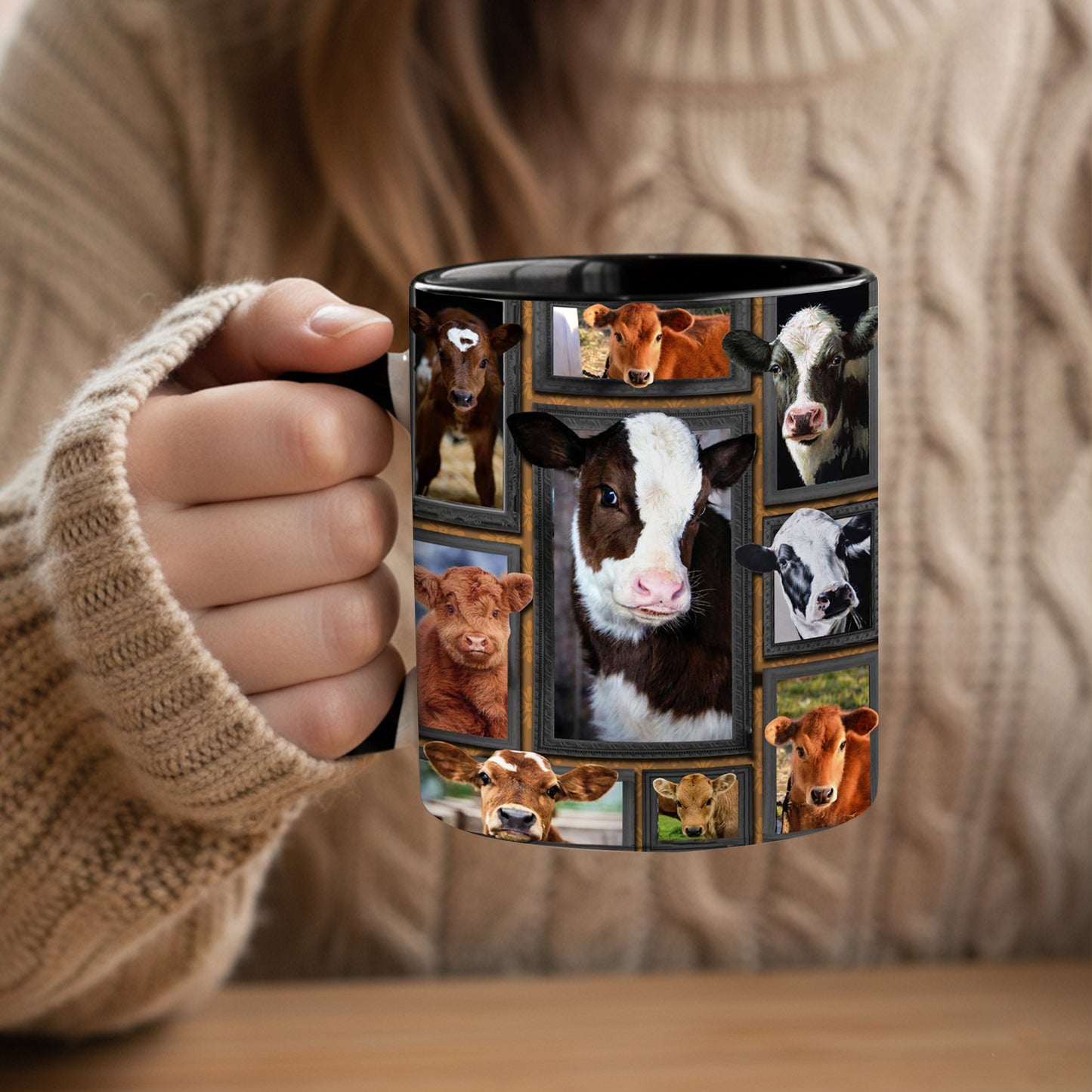 Adorable Cow Collage Accent Mug