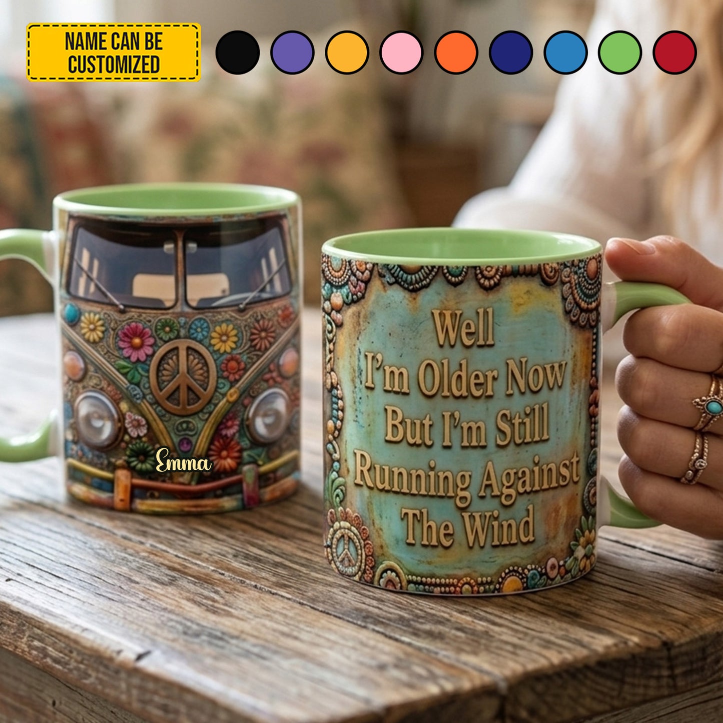 Freedom's Just Another Word For Nothing Left To Lost - Personalized Hippie Accent Mug