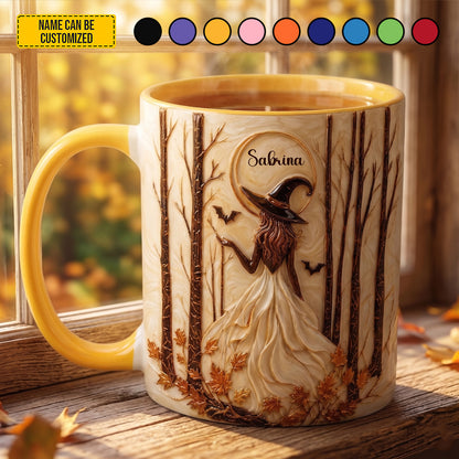 Witch In Forest - Personalized Witch Accent Mug