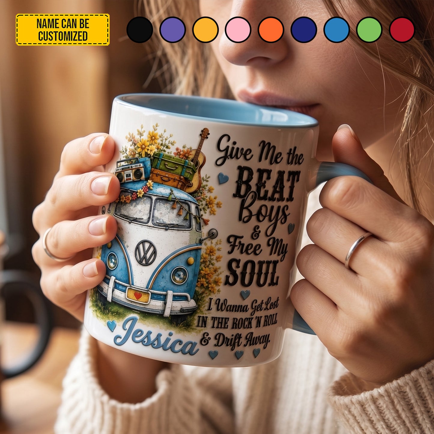 Give Me The Beat Boys - Personalized Hippie Accent Mug