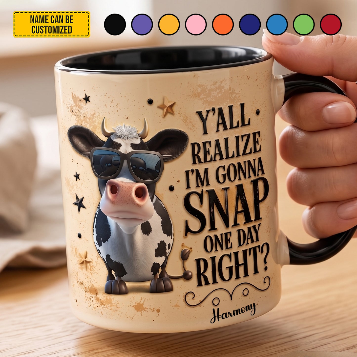 I'm Gonna Snap - Personalized Cow Accent Mug