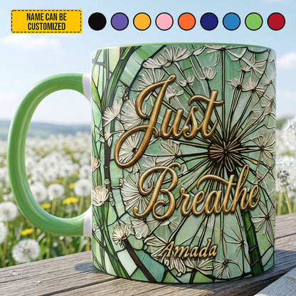 Just Breathe Dandelion – Personalized Accent Mug