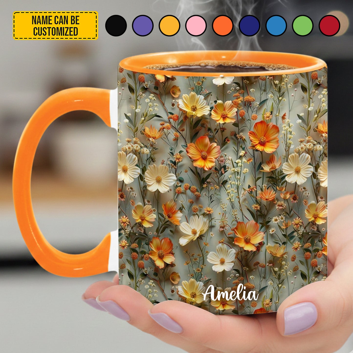 Personalized Wildflowers Accent Mug