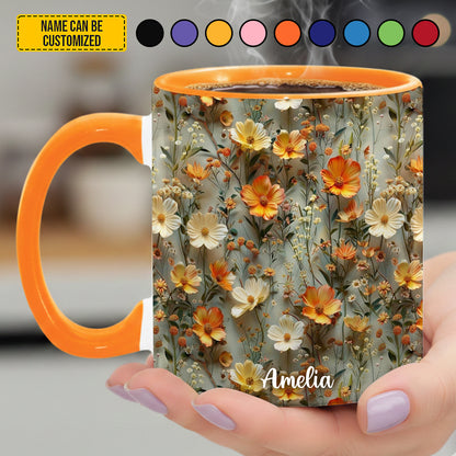 Personalized Wildflowers Accent Mug