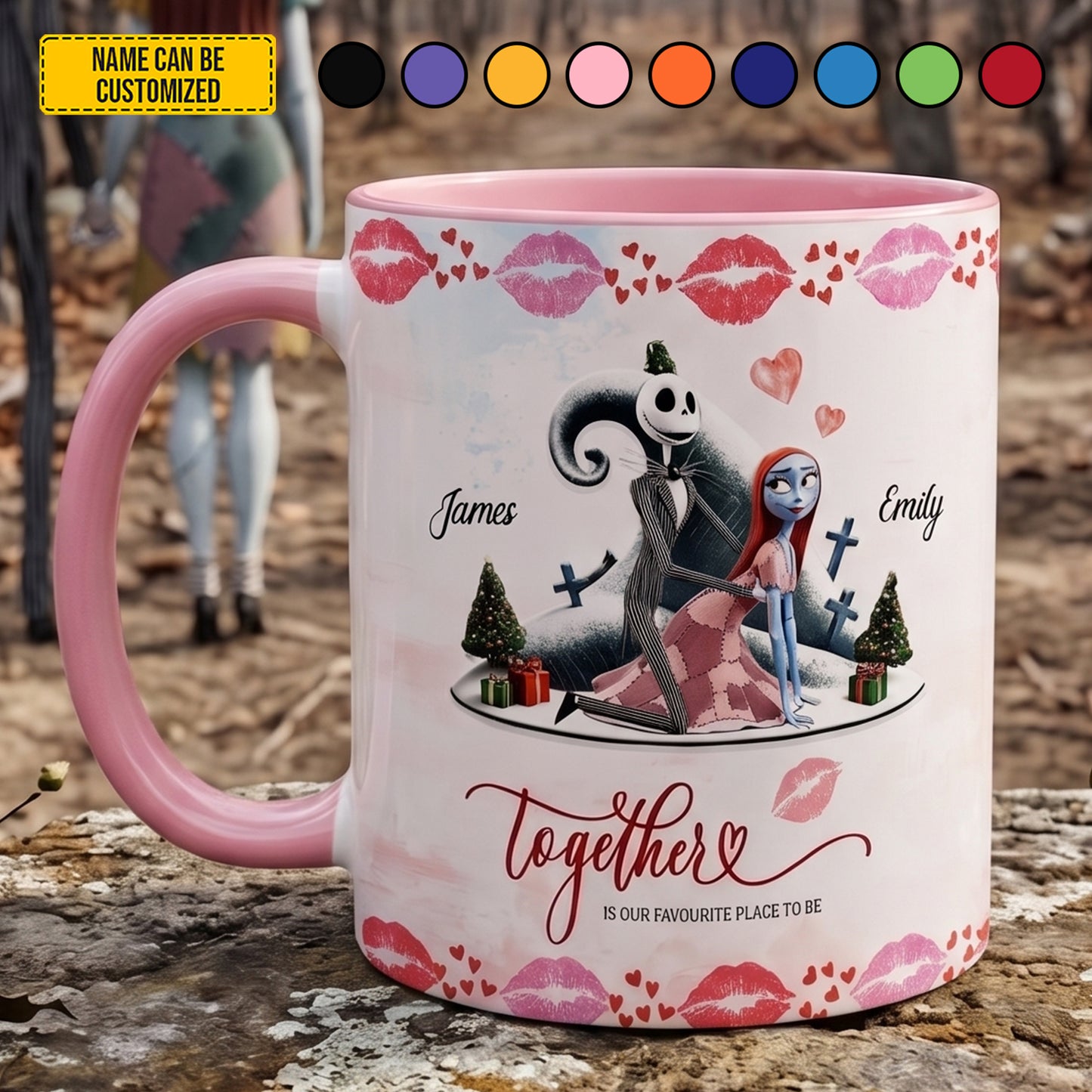Personalized Gothic Couple Accent Mug