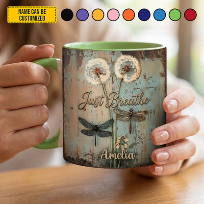 Just Breathe - Personalized Accent Mug
