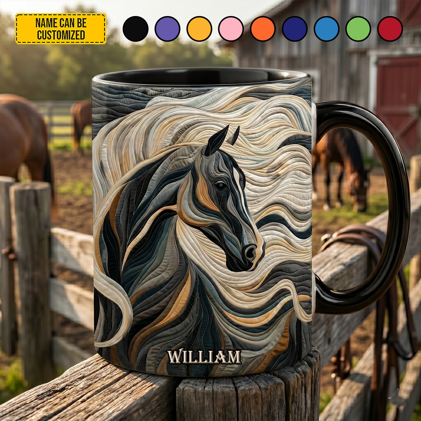 Personalized Western Horse Accent Mug