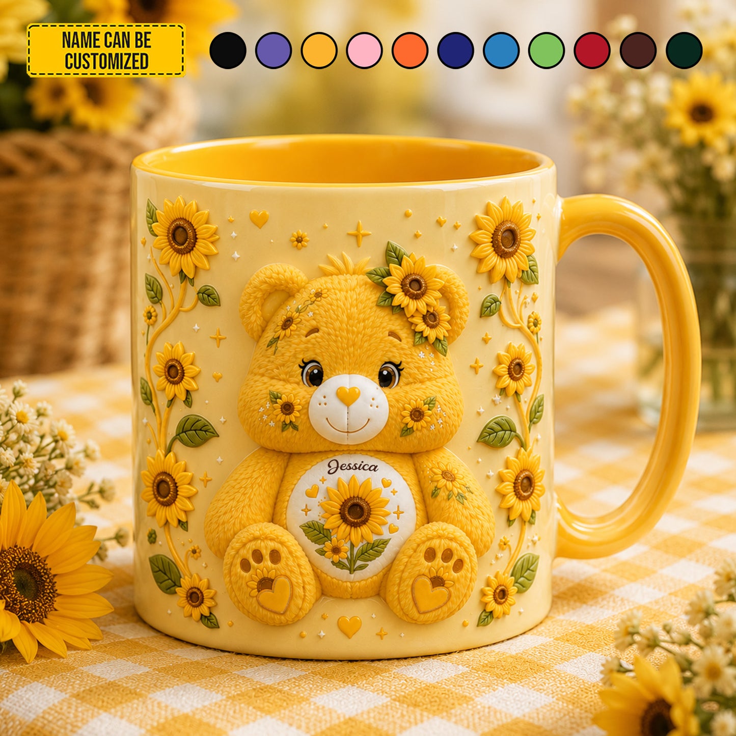 Personalized Cute Bear Accent Mug
