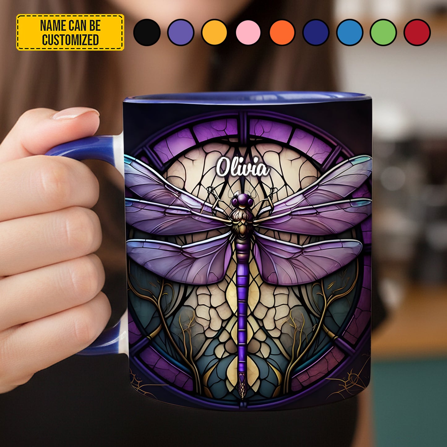 Love Dragonfly - Personalized Dragonfly Accent Mug