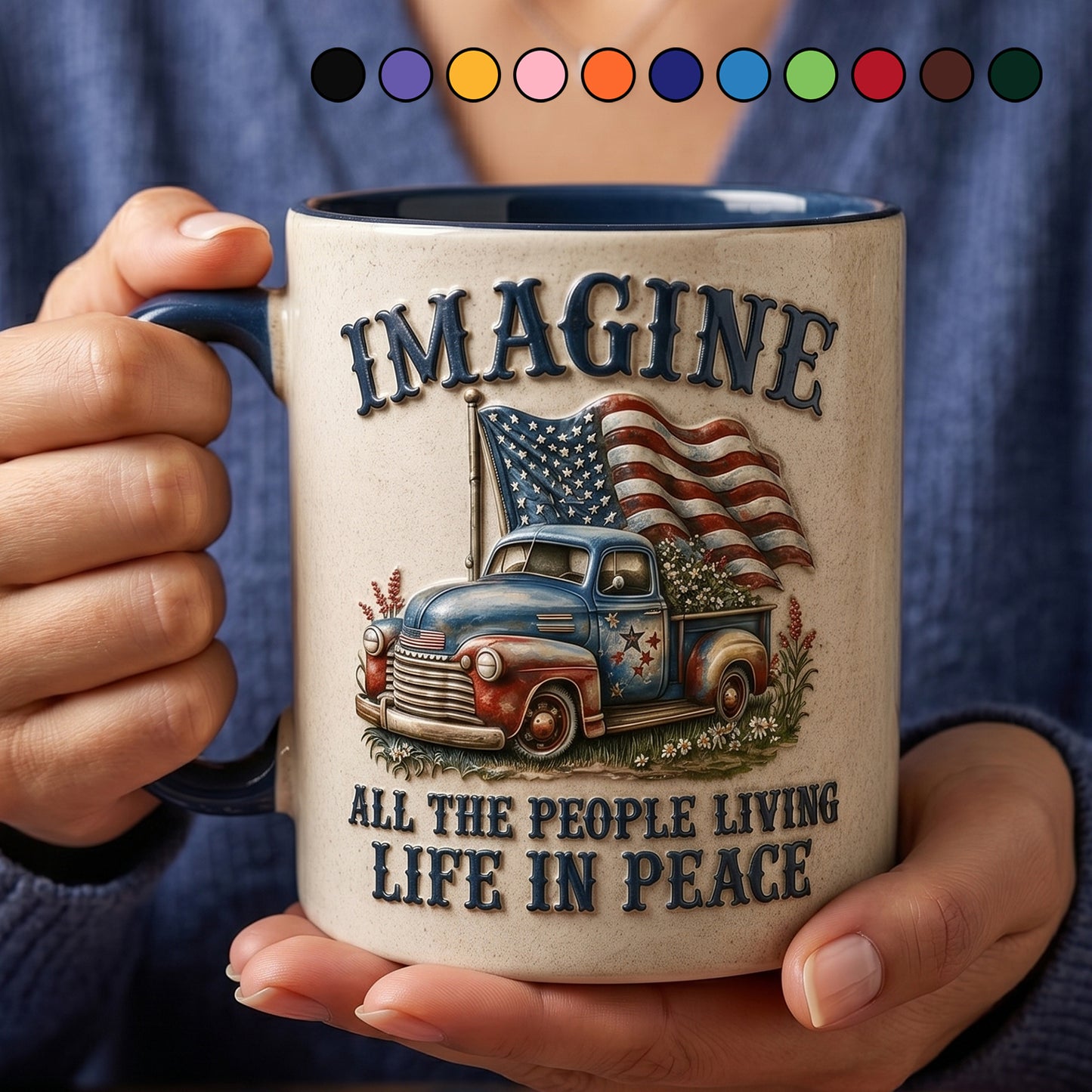 "Imagine" Patriotic Vintage Truck Mug