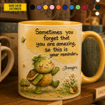 Personalized Cute Turtle Accent Mug