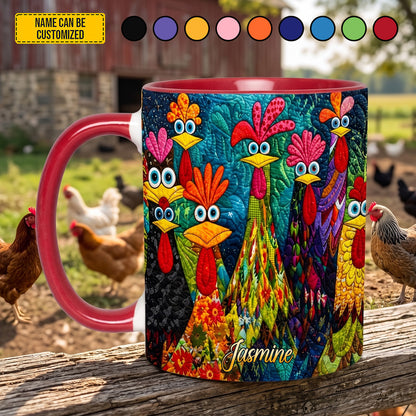 Personalized Crazy Chicken Accent Mug