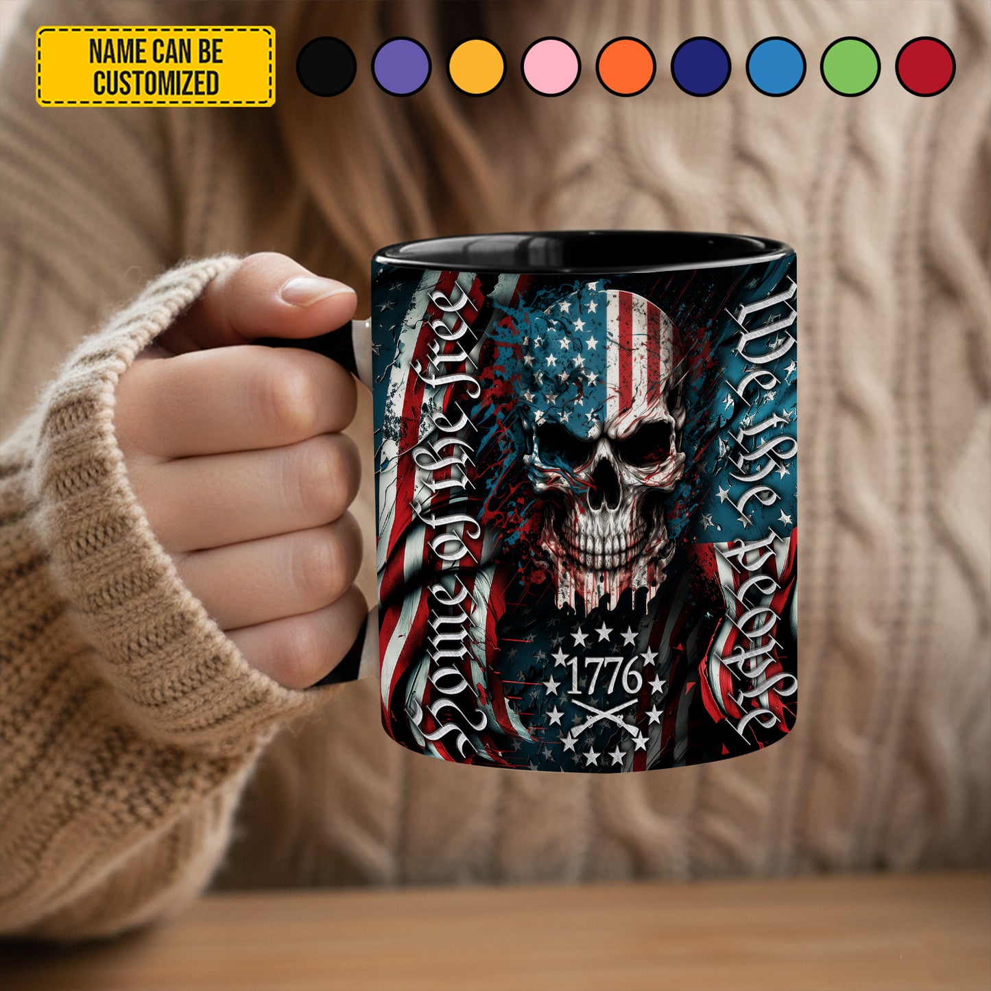 We Are People - Patriotic Skull Accent Mug