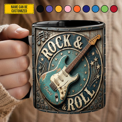 Rock & Roll - Personalized Guitar Accent Mug