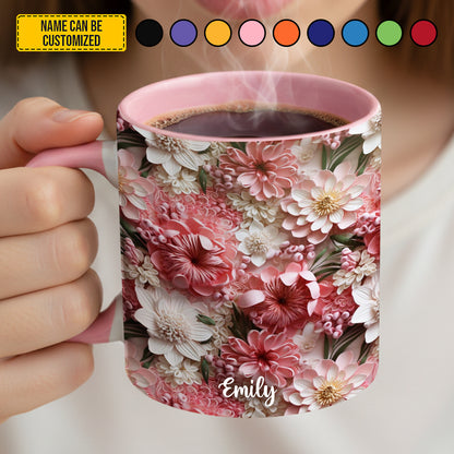 Personalized Colorful Wildflowers Accent Mug