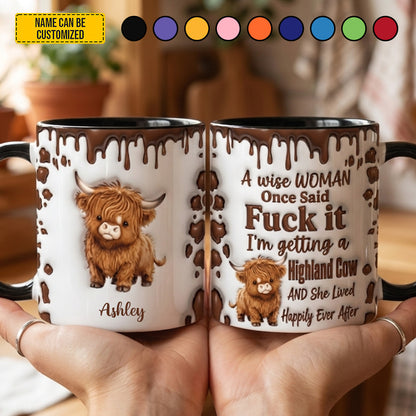 A Wise Woman - Personalized Cow Accent Mug