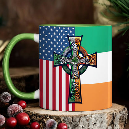 Irish-American Celtic Cross Accent Mug