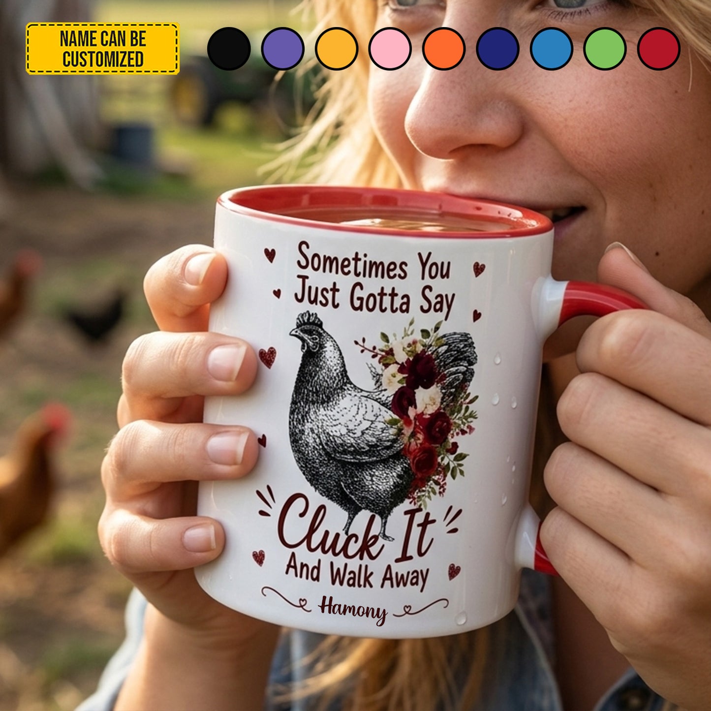 Cluck It - Personalized Chicken Accent Mug