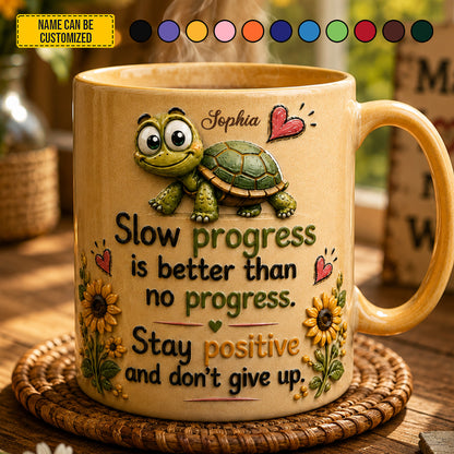 Personalized Turtle Motivational Accent Mug