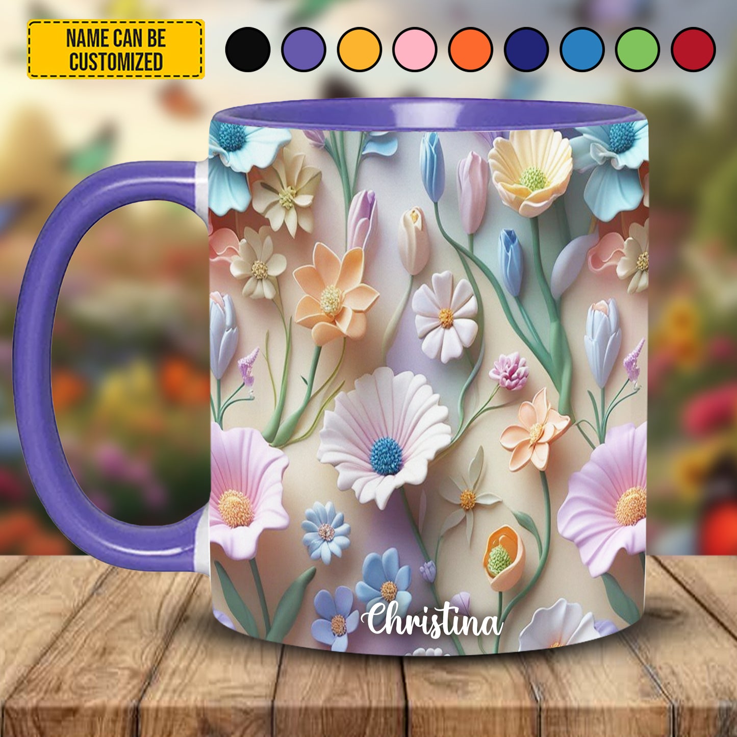 Beautiful Wildflowers - Personalized Wildflower Accent Mug
