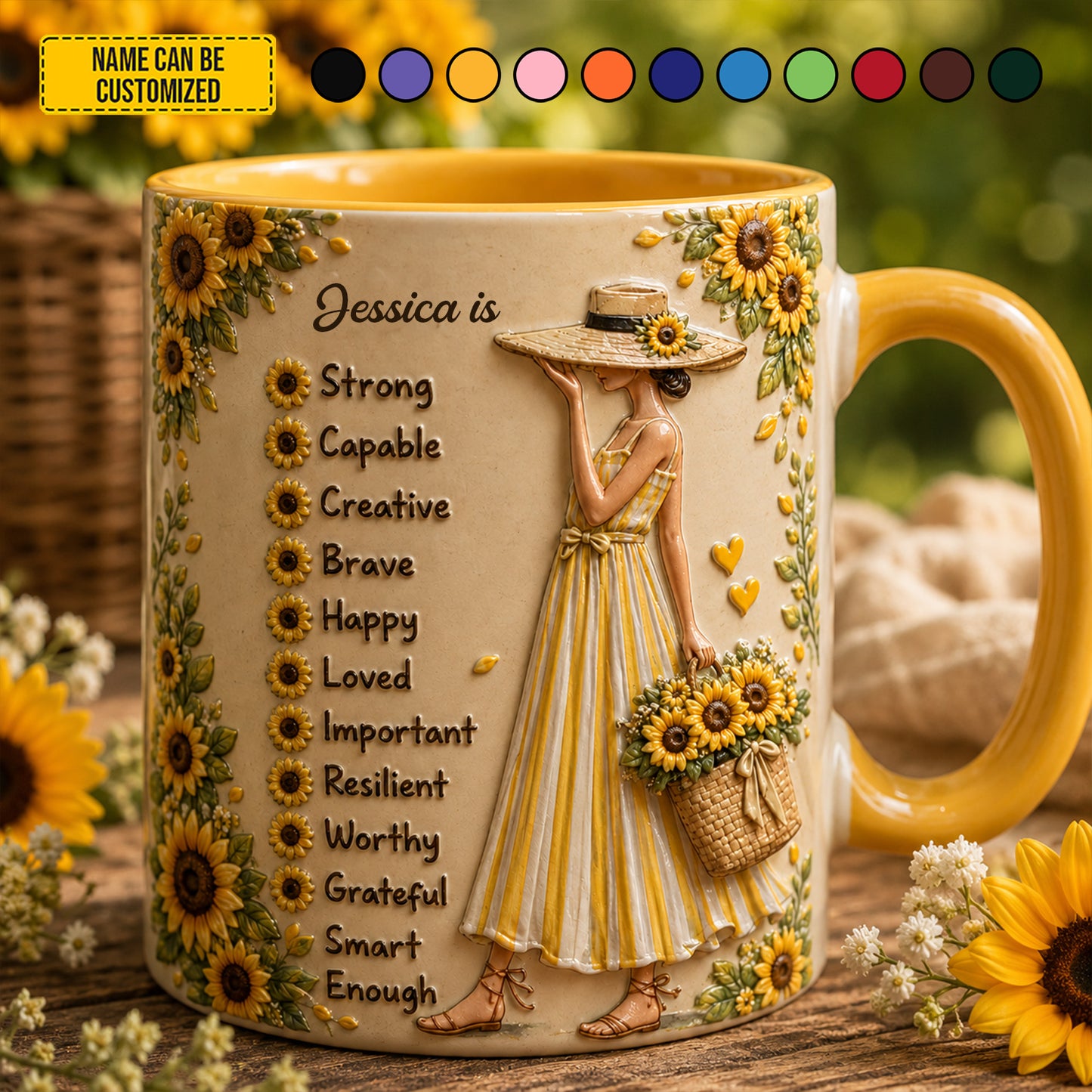 Sunflower Soul - Personalized Strong Beautiful Woman Accent Mug