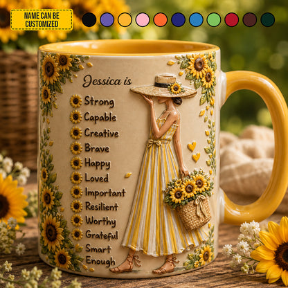 Sunflower Soul - Personalized Strong Beautiful Woman Accent Mug