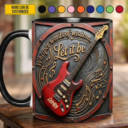 Whisper words of wisdom, let it be - Personalized Accent Mug