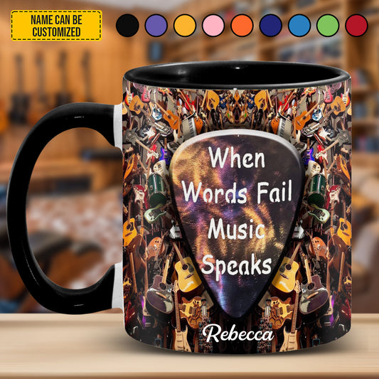 Music Speaks - Personalized Guitar Accent Mug