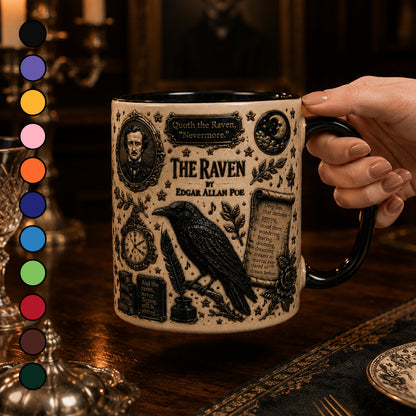 Raven Edgar Allan Halloween Accent Mug