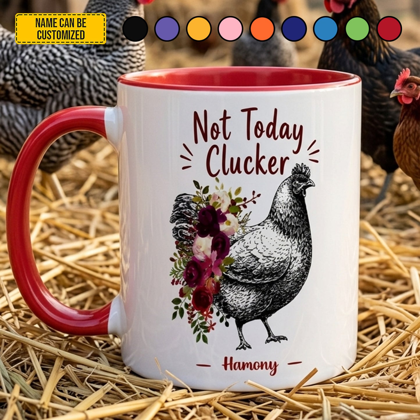 Not Today Clucker - Personalized Chicken Accent Mug