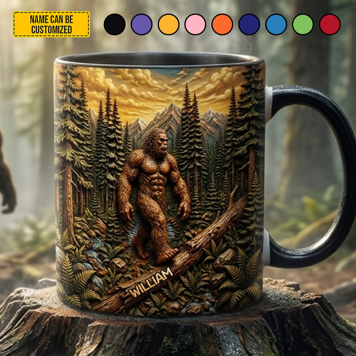 Woodland Legend – Personalized Bigfoot Accent Mug