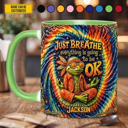Personalized Hippie Frog Accent Mug