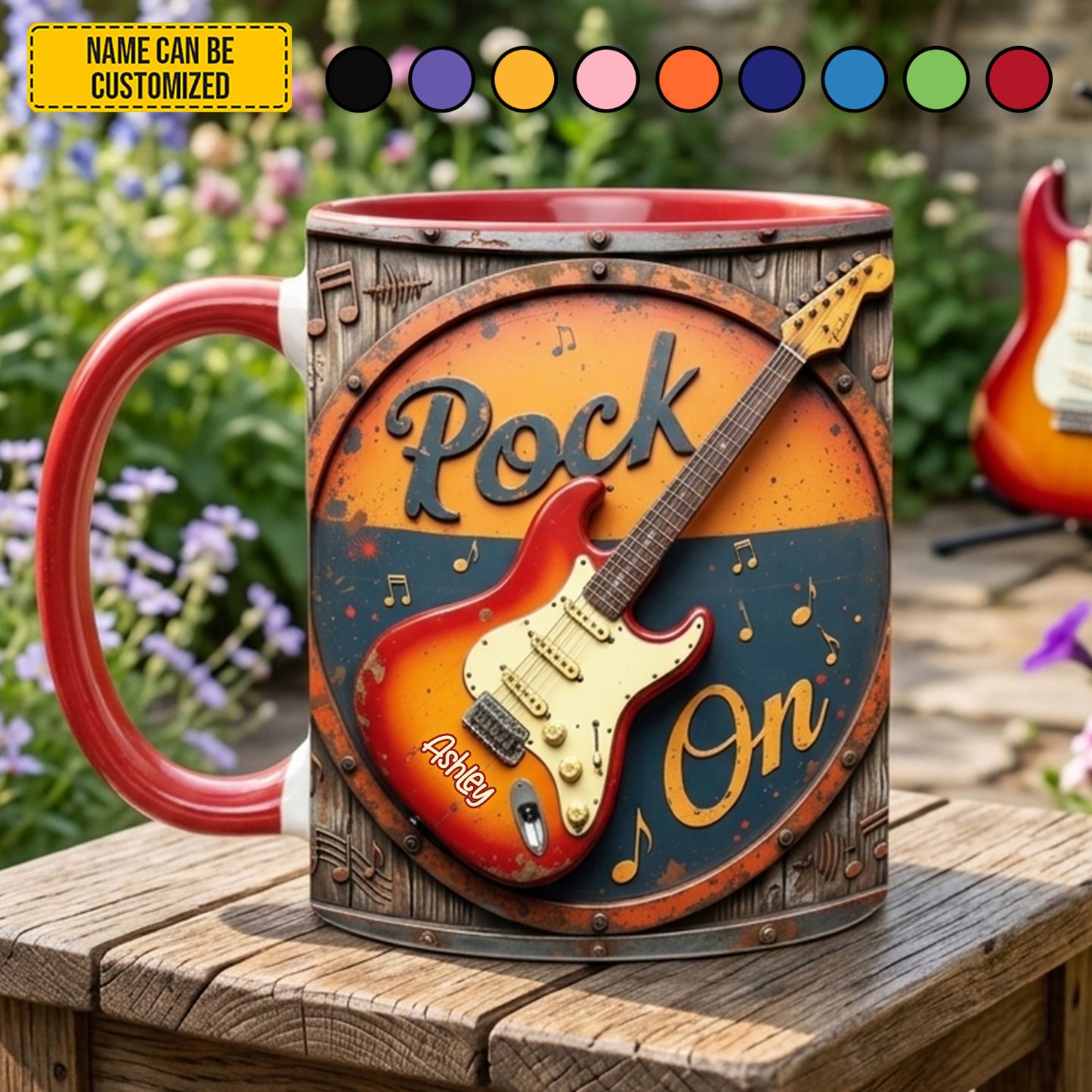 Pock On - Personalized Guitar Accent Mug