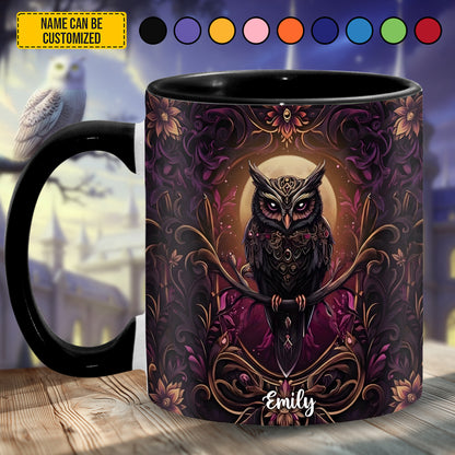 Personalized Gothic Owl Accent Mug