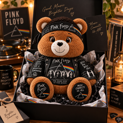 Pink Floyd Custom Shaped Bear Pillow – Classic Rock Music Inspired Gift for Fans