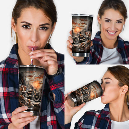 Never Underestimate An Old Man With A Motorcycle - Personalized Biker Tumbler