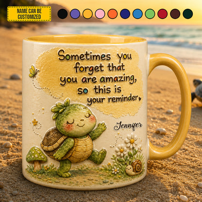 Personalized Cute Turtle Accent Mug