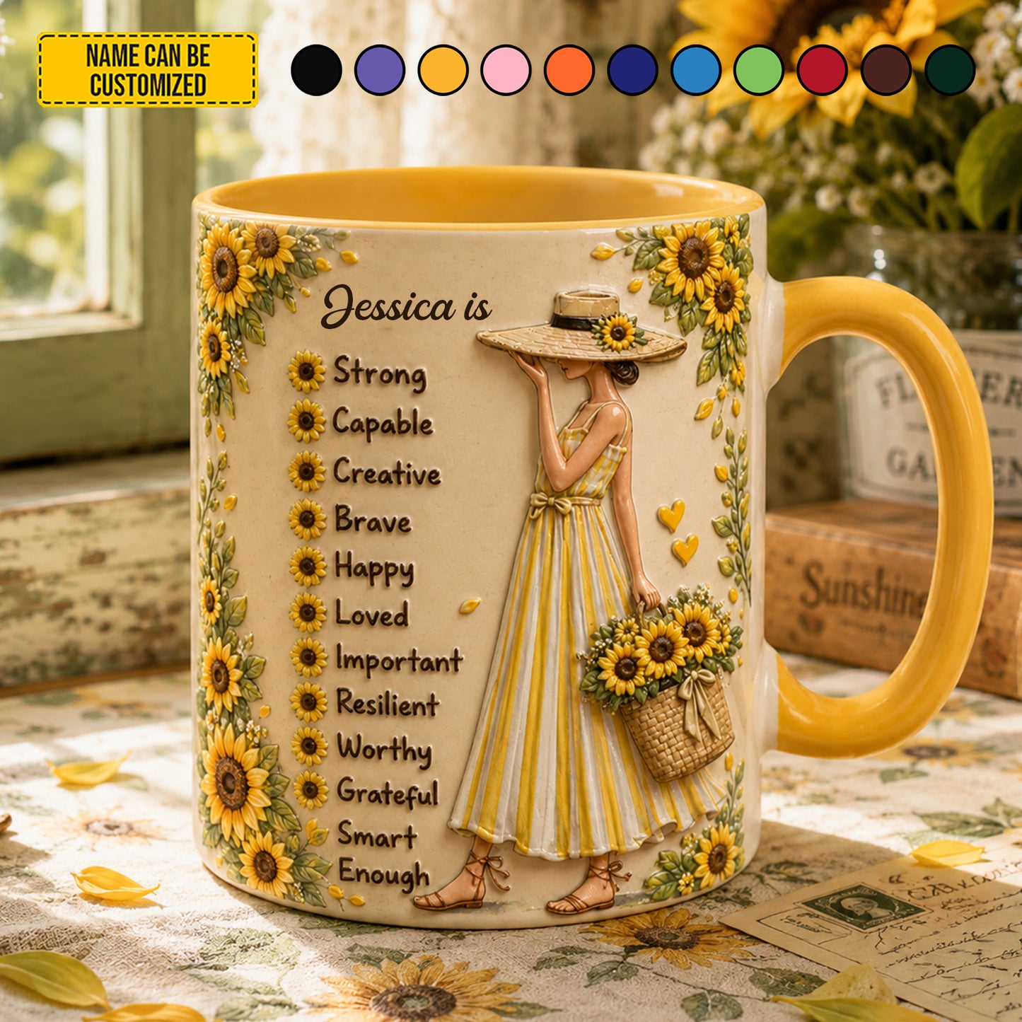 Sunflower Soul - Personalized Strong Beautiful Woman Accent Mug